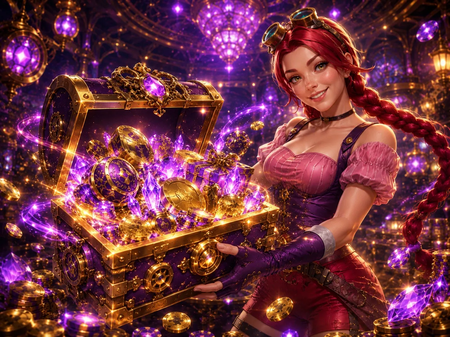 Treasure golden chest with bonus